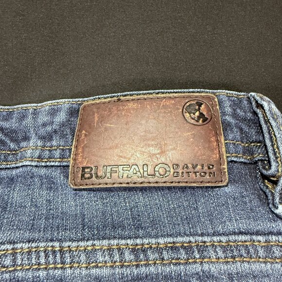 Buffalo David Bitton Driven X Jeans 34/34 Blue Perfectly Faded Stretch Straight - Picture 5 of 9